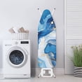 thumbnail image 3 of Kuiaobaty Marble Texture Blue Pattern Heavy Duty Ironing Board Cover Heatproof Ironing Board Protective Covers Scorch Resistant with 3 Fasteners 15 x 54 Inches Home Decoration, 3 of 5