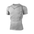 thumbnail image 6 of Men's Printed Compression Shirts Short Sleeve Quick Dry Stretch Athletic Workout Training Running Muscle Shirts Gray XXL, 6 of 6