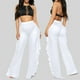 thumbnail image 1 of WILLBEST Pantalones Casuales para Mujer - Capris Versátiles de Verano con Cintura Elástica, Botones Laterales Sueltos y Decoración de Color Liso Extra Grande, 1 of 5