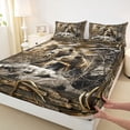thumbnail image 4 of Erosebridal 3D Bear Print Bed Sheets for Boys, Rustic Branches King Sheets, 4-Piece, 4 of 5