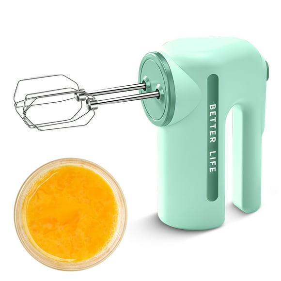 Hand Mixer with Dual Whisk Electric Handheld Kitchen Stand Mixer 5 Speed Adjustable 304 Stainless Steel Beater Portable Cordless Rechargeable Standing Mixer with Ergonomic Handle for Baking Cooking