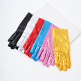 thumbnail image 4 of Nvzi Guantes de lentejuelas, guantes de cosplay, guantes de vestir, guantes de disfraz, 9 x 3,54 pulgadas, color rosa, 4 of 5