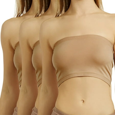3 Pack Women s Tube Bra Top Seamless Wireless Strapless No Pad Breathable Sports Classic Basic Athletic Workout Running Cycling Activewear