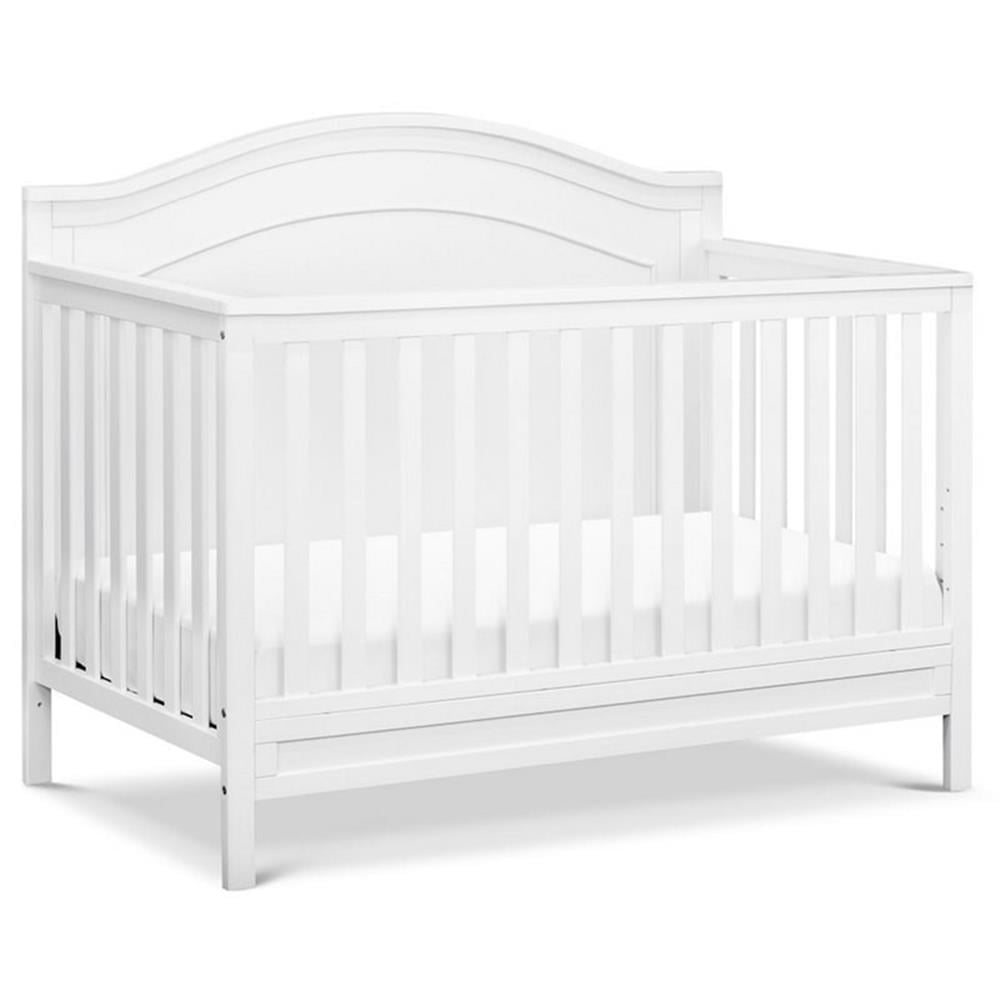 4-in-1 Convertible Crib and Dresser Set with Removable Changing Tray in White