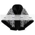 thumbnail image 2 of Ecqkame Women Sherpa Cape Shawl Casual Print Faux Fur Trim Knot Front Shawl Poncho Wrap Fleece Lined Warm Winter Versatile Outerwear Wine Free Size, 2 of 4