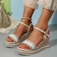 thumbnail image 3 of Dakaela Women's Espadrilles Sandals Ankle Strap Buckle Wedge Sandal Open Toe Platform Slip on Shoes, 3 of 8