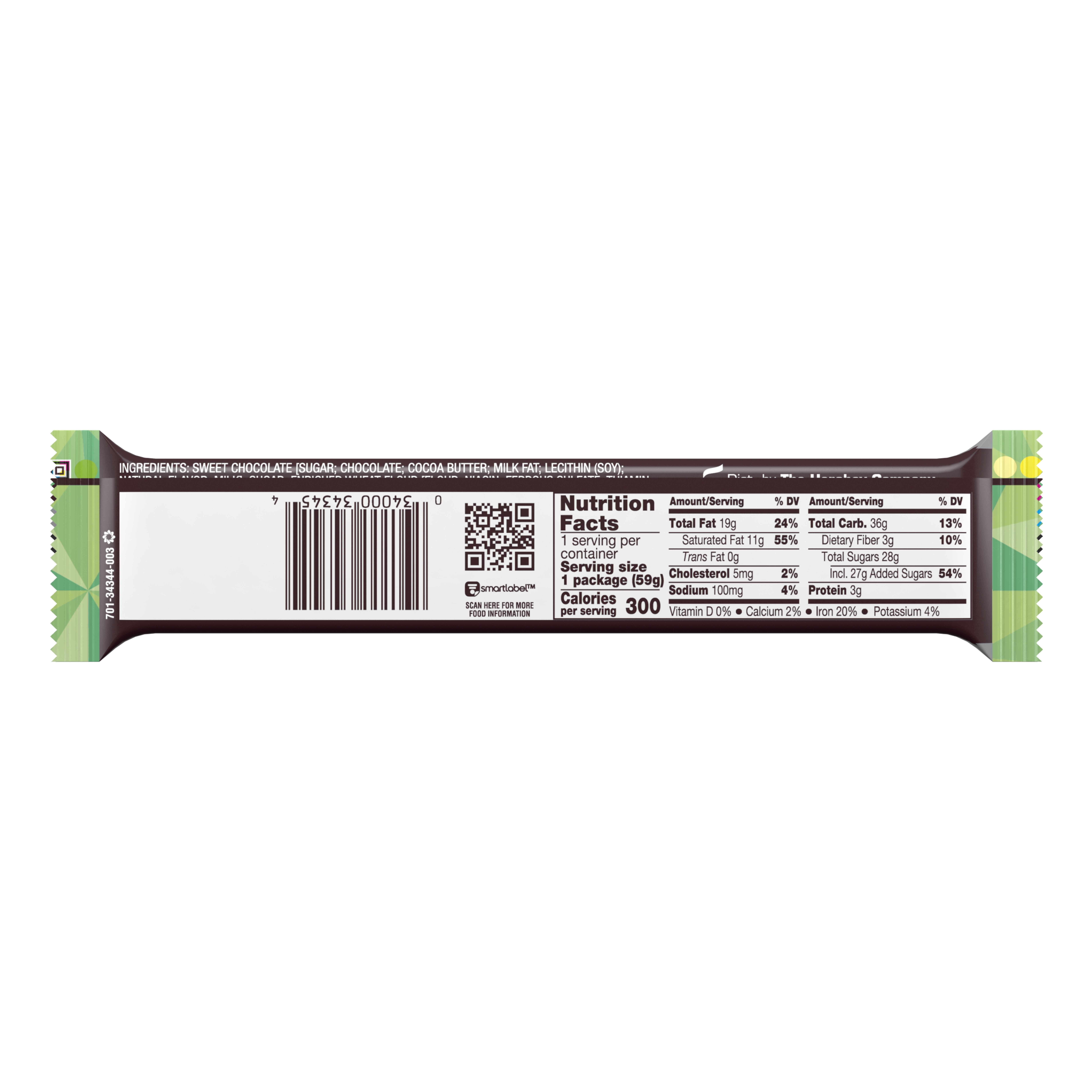 Hershey's Cookie Layer Crunch, Mint Dark Chocolate King Size Bar, 2.1 Oz