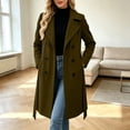 thumbnail image 6 of Biaocheng Women's Double Breasted Lapel Long Coat Button Front Long Sleeve, 6 of 6