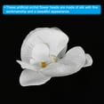 thumbnail image 4 of Cabezas de flores de orquídea Phalaenopsis de seda artificial Uxcell de 2.8" para decoración de bodas DIY, blanco puro, paquete de 20, 4 of 6