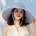 thumbnail image 2 of WEIYLL Women Sun Hat Wide Large Brim Zipper Drawstring Fully Light Blocking Foldable Drawstring Visors Cap, 2 of 4