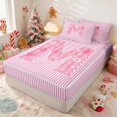 thumbnail image 3 of Manfei Initial Zipper Twin Comforter Sets with Fitted Sheet and 2 Pillowcases Christmas Zipper Bedding Set, Pink N, Pink Reversible, 3 of 7