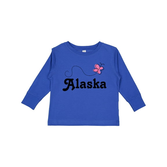 Inktastic Alaska Butterfly Girls Long Sleeve Toddler T-Shirt