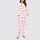 thumbnail image 5 of Conjunto de top y pantalones de poliéster con bolsillos largos y estampado de cuello redondo informal para mujer, 5 of 6
