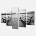 thumbnail image 2 of Benches on Bridge by Water Side - Bridge Canvas Art Print, 2 of 3