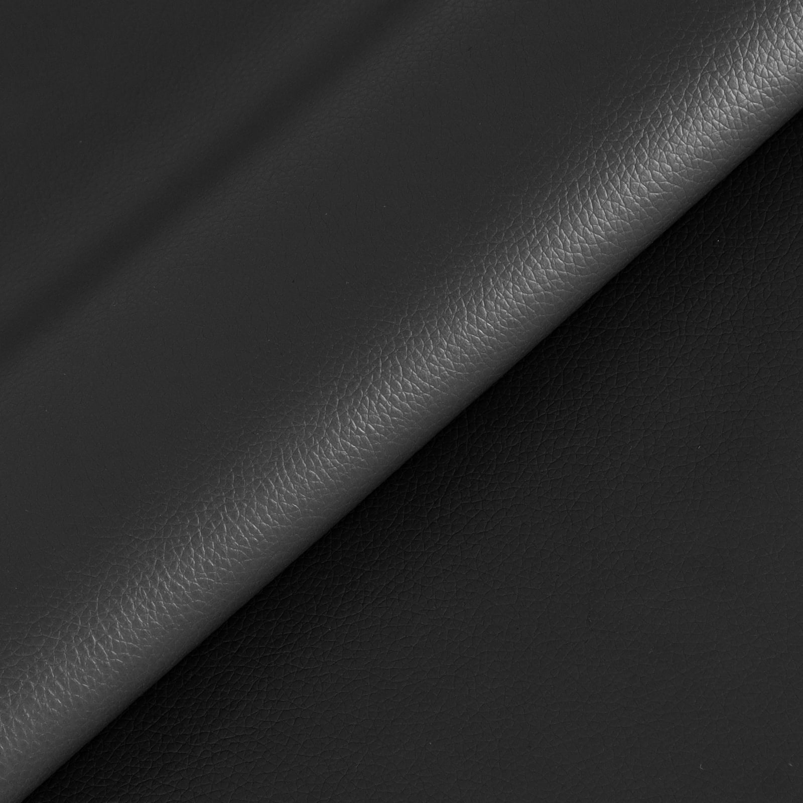 EdgeSeal Vinyl Synthetic Fabric Material Lichee Pattern Faux Leather Fabric By the Yard, Black 54" x 36"