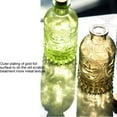 thumbnail image 5 of Vintage Design Embossed Fleur De Lis Clear Glass Bottles with Cork Lid, Apothecary Flower Bud Vases,Green, 5 of 7