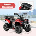 thumbnail image 3 of Costway 6V Toddler Ride On Electric Car ATV with Lights & Music & USB Port Storage Box Toy Car Red, 3 of 10