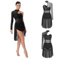 thumbnail image 7 of iiniim Lyrical Costumes for Women Chiffon Ballet Dance Dress Modern Contemporary Leotard Skirted Black S, 7 of 7