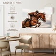 thumbnail image 4 of Elephant Stock Equestrian Show Jumping Wall Art - Horizontal Canvas Wall Art - Hallway Wall Decor - Sports Canvas - Brown And Gray Decor - 12" x 8", 4 of 7