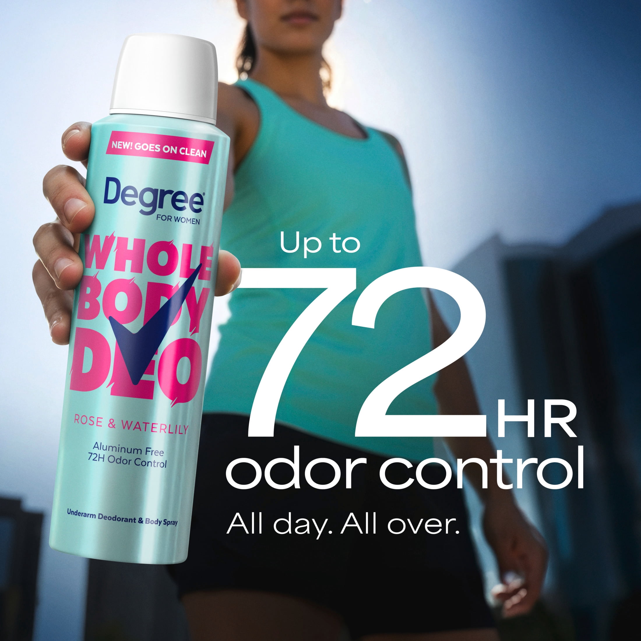 Degree Women Deodorant Spray Rose And Waterlily Scent Aluminum Free 72H Odor Protection ,2.9 oz