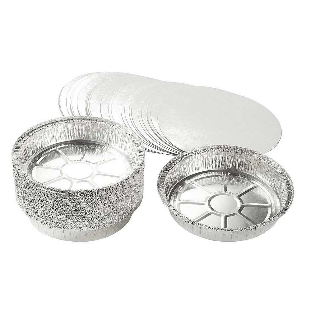 25 Pcs 9 inch Round Disposable Pie Tins, Aluminum Foil Pans with Lids