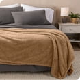 thumbnail image 3 of Bare Home Faux Shearling Blanket - Dual Layer - Fluffy & Soft - Lightweight - Twin/Twin XL, Teddy Bear Brown, 3 of 7