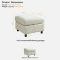thumbnail image 6 of 25" Square Storage Ottoman for Modular Couch, Convertible Footrest with Hidden Compartment, Chenille Upholstered Coffee Table & Extra Living Room Seating,Beige, 6 of 6