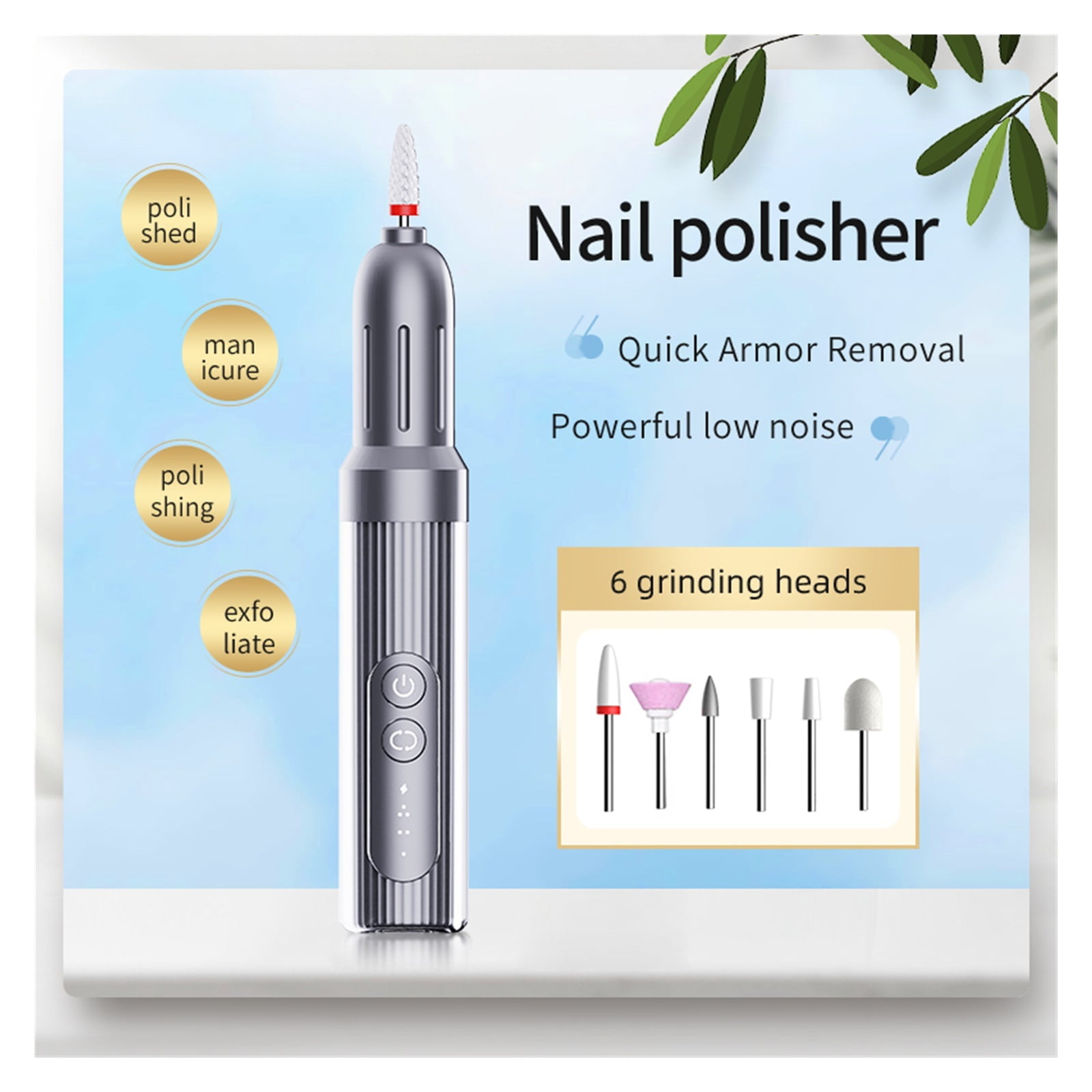 Professional Electric Nail Drill Manicure Machine, Portable E File, Rechargeable Nail Sander, Nail Tools For Home, Stable Six Gears