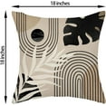 thumbnail image 6 of Black Boho Pillow Covers 18x18 Inch 2 Pcs Beige Brown Tropical Leaf Mid Century Summer Outdoor Decor Throw Pillows Modern Geometry Farmhouse Decoration Pillowcase Linen Cushion Cover for Couch, 6 of 6