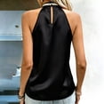 thumbnail image 3 of cocolona Beaded Off-Shoulder Satin Tank Tops Sleeveless Elegant Work Solid Color Blouses, 3 of 7