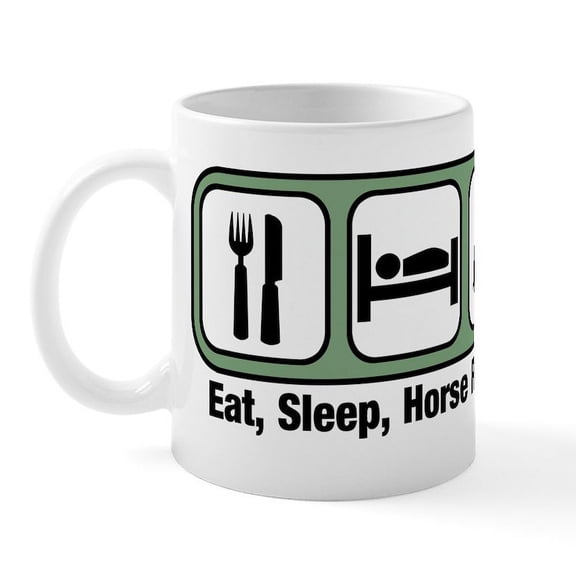 CafePress - Eat, Sleep, Horse Racing Mug - 11 oz Ceramic Mug - Novelty Coffee Tea Cup