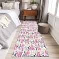 thumbnail image 4 of 2'x6' Rug Runners for Hallways Kitchen, Pink Floral Non Slip Entryway Beside Floor Carpet Runner, Spring Rustic Botanical Flowers Herbs Washable Laundry Room Bedroom Throw Rugs Mat for Family Pet, 4 of 8