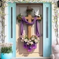 thumbnail image 4 of YWIYIUD 1PC Happy Easter Door Cover Easter Decorations, 71x35 Inch Easter Rabbit Eggs Door Banner Welcome Easter Banner Spring Theme Rabbit Door for Front Door Wall Indoor Outdoor Home Decor, 4 of 7