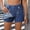 Blue, variant on SEMPAI Denim Shorts Women Casual High Waisted Solid Button Up Asymmetrical Denim Jean Skort Skirt Mini Shorts