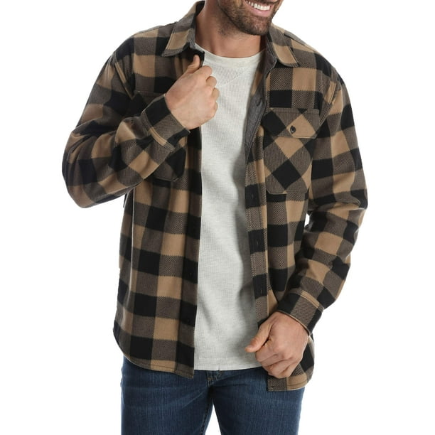 Wrangler Men'S And Big & Tall Wicking Fleece Shirt Jacket, Up To Size 5Xl -  