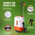 thumbnail image 6 of Battery Powered Backpack Sprayer Cart 4 Gallon Tank 0-94 PSI Adjustable Pressure 12V 7.2Ah Battery 8 Nozzles 2 Wands Wide Mouth Lid for Weeding Spraying Cleaning, 6 of 6