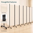 thumbnail image 5 of Costway Room Divider, 6-Panel Folding Privacy Screen with Lockable Rolling Wheels for Home Beige, 5 of 10