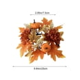 thumbnail image 2 of Diceymbol Fall Candle Ring 10 Inch Artificial Pumpkin Maple Leaf Wreath with Orange Flowers for Thanksgiving Table Centerpiece Decor, 2 of 8