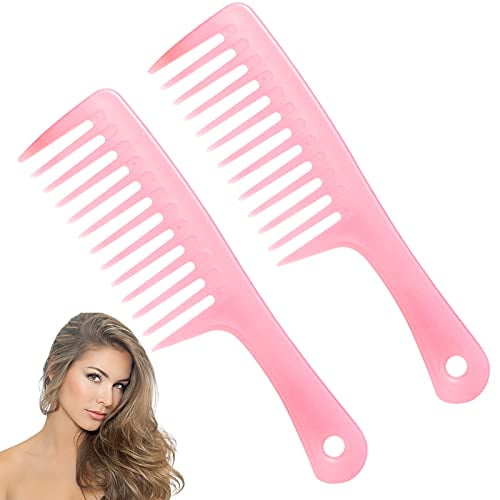 Wide Tooth Comb Hair Combs: 2Pcs Wide Tooth Comb for Curly Hair ,Black Hair,Thick Hair,Fine Hair,Wet Hair,Plastic Long Large Wide Tooth Comb for Shower Detangler ,Hair Combs for Women(Pink) Wide Tooth Comb Hair Combs: 2Pcs Wide Tooth Comb for Curly Hair ,Black Hair,Thick Hair,Fine Hair,Wet Hair,Plastic Long Large Wide Tooth Comb for Shower Detangler ,Hair Combs for Women(Pink)