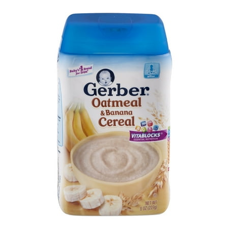 Gerber Oatmeal and Banana Baby Cereal, 8 oz - Walmart.com