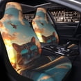 thumbnail image 4 of Goofa Cool Cat Driving Sunset Printed Car Seat Covers, Automotive Seat Covers for Cars Trucks and SUVs, Quick Setup Universal Fit Elastic Seat Covers-1, 4 of 6