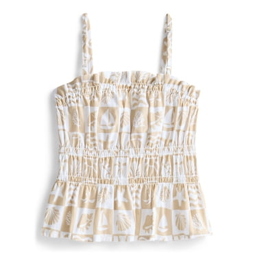Wonder Nation Girls Smocked Peplum Top, Sizes 4-18