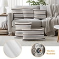 thumbnail image 5 of Outdoor Pillow Covers 20x12 Set of 2, Khaki Grey Striped Waterproof Patio Throw Pillow Covers for Couch Sofa Chair, Farmhouse Stripes Modern Abstract Art Decorative Pillowcases for Throw Pillows, 5 of 9