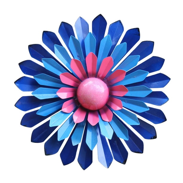 Panel decorativo colgante de múltiples capas, hecho a mano, estilo bohemio, flor para porche. Azul oscuro