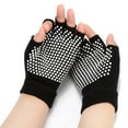 thumbnail image 2 of 2 pares de guantes de medio dedo antideslizantes para entrenamiento, yoga, cómodos (negros), 2 of 5