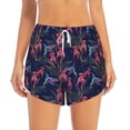 thumbnail image 4 of Lsque Flowers And Humming Bird Printed Women's Running Shorts with Liner Pockets,Elastic Quick Dry Workout Athletic Gym Yoga Shorts,Womens High Waist Shorts-XX-Large, 4 of 9