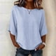 thumbnail image 1 of Neewe Women's Summer Casual Crewneck Half Sleeve T-Shirts Plain Loose Fit Cotton Linen Basic Tops Tees Blouses, 1 of 8