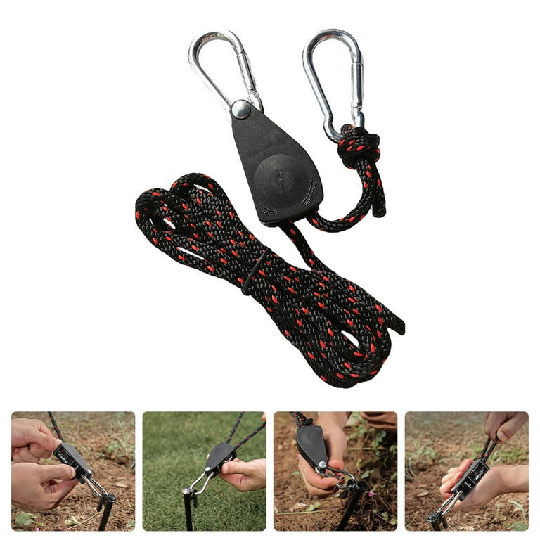 Pulley System 1 Set of Outdoor Pulley Rope Lifting Hanging Rope Tent  Adjustable Hook 