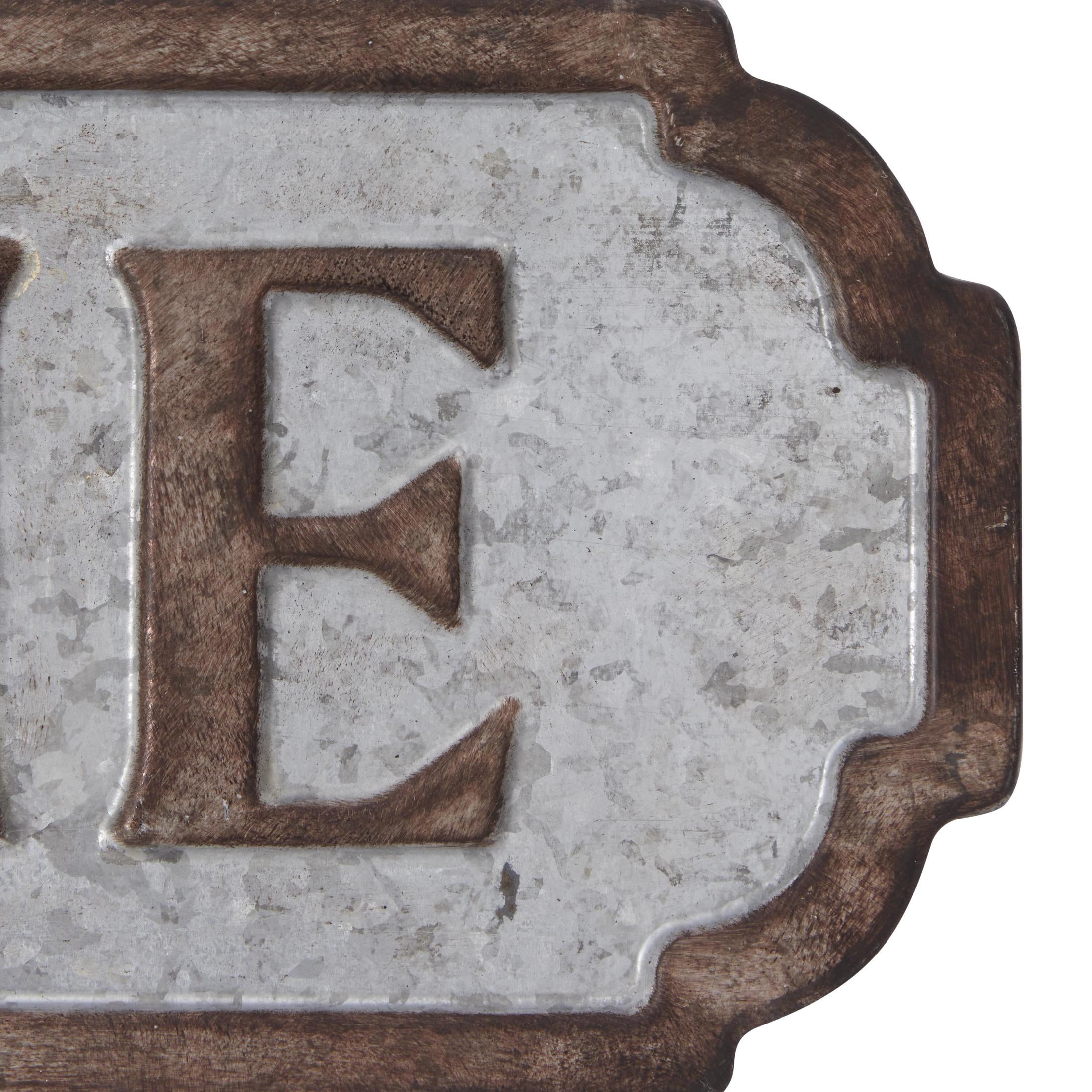 DecMode Brown Metal Welcome Sign Wall Decor