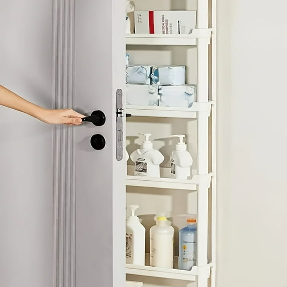 An Ultra-slim Eight-tier Storage Cabinet For Tight Spaces, Suitable For Bathroom And Kitchen Doors, Spa Storage, Space-saving Organizers, Suitable For Beauty Salons And Spa Shops, Shelves